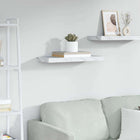 Wandplank 50x23x4 cm bewerkt hout wit marmer