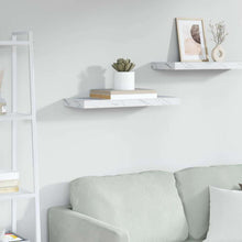 Wandplank Wandgemonteerd Wit Marmer 50 x 23 x 4 cm Bewerkt hout