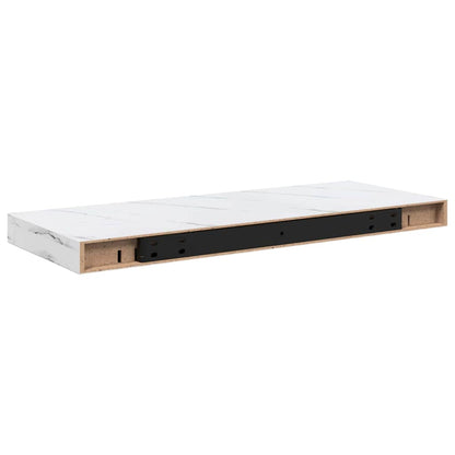 Wandplank Wandgemonteerd Wit Marmer 50 x 23 x 4 cm Bewerkt hout