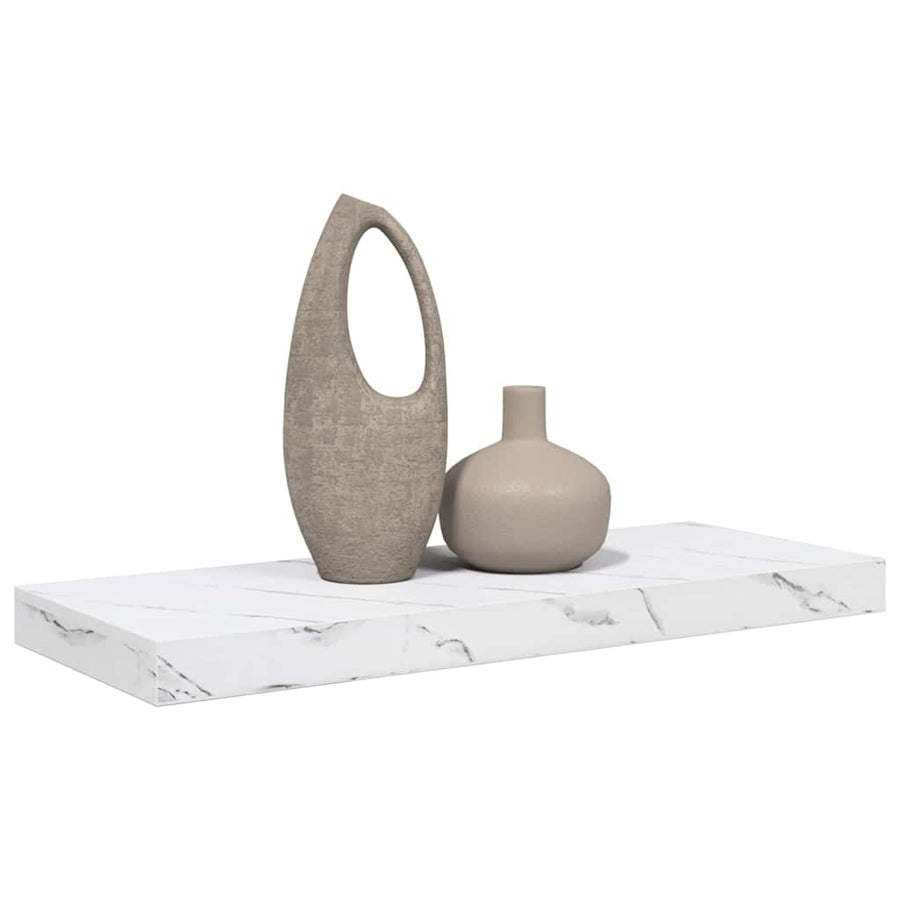 Wandplank Wandgemonteerd Wit Marmer 50 x 23 x 4 cm Bewerkt hout