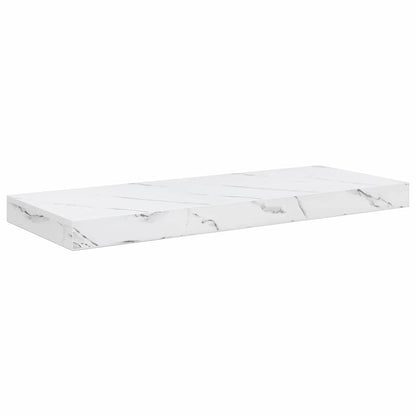 Wandplank 2 pcs Wit Marmer 60 x 23,5 x 4 cm Bewerkt hout
