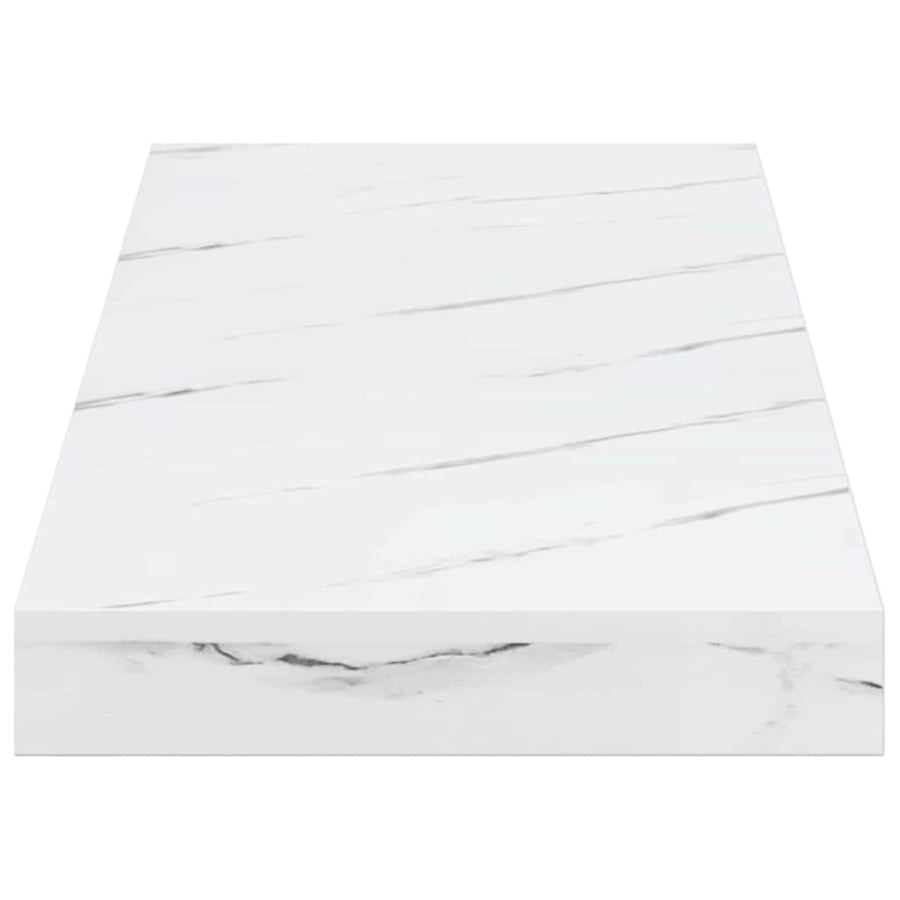 Wandplank 2 pcs Wit Marmer 60 x 23,5 x 4 cm Bewerkt hout