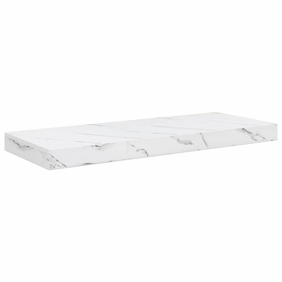Wandplank 4 pcs Wit Marmer 50 x 23 x 4 cm Bewerkt hout