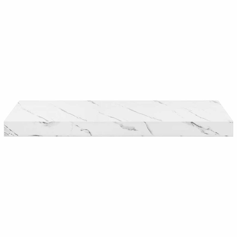 Wandplank 4 pcs Wit Marmer 50 x 23 x 4 cm Bewerkt hout