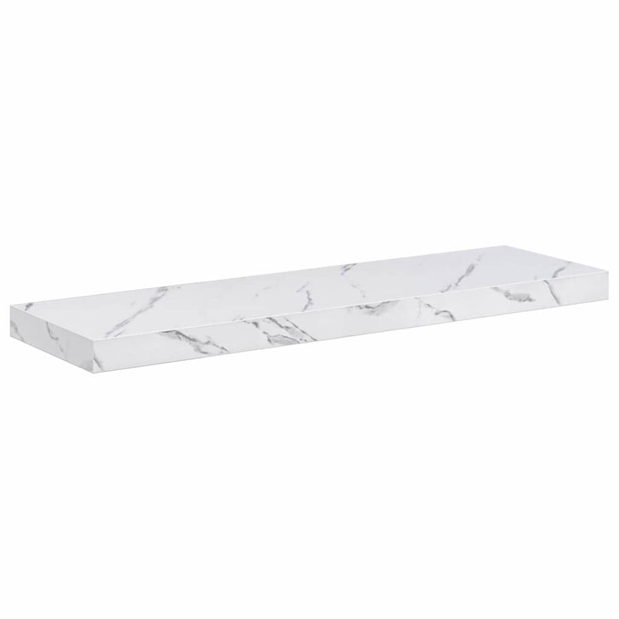 Wandplank 2 pcs Wit Marmer 80 x 23,5 x 4 cm Bewerkt hout