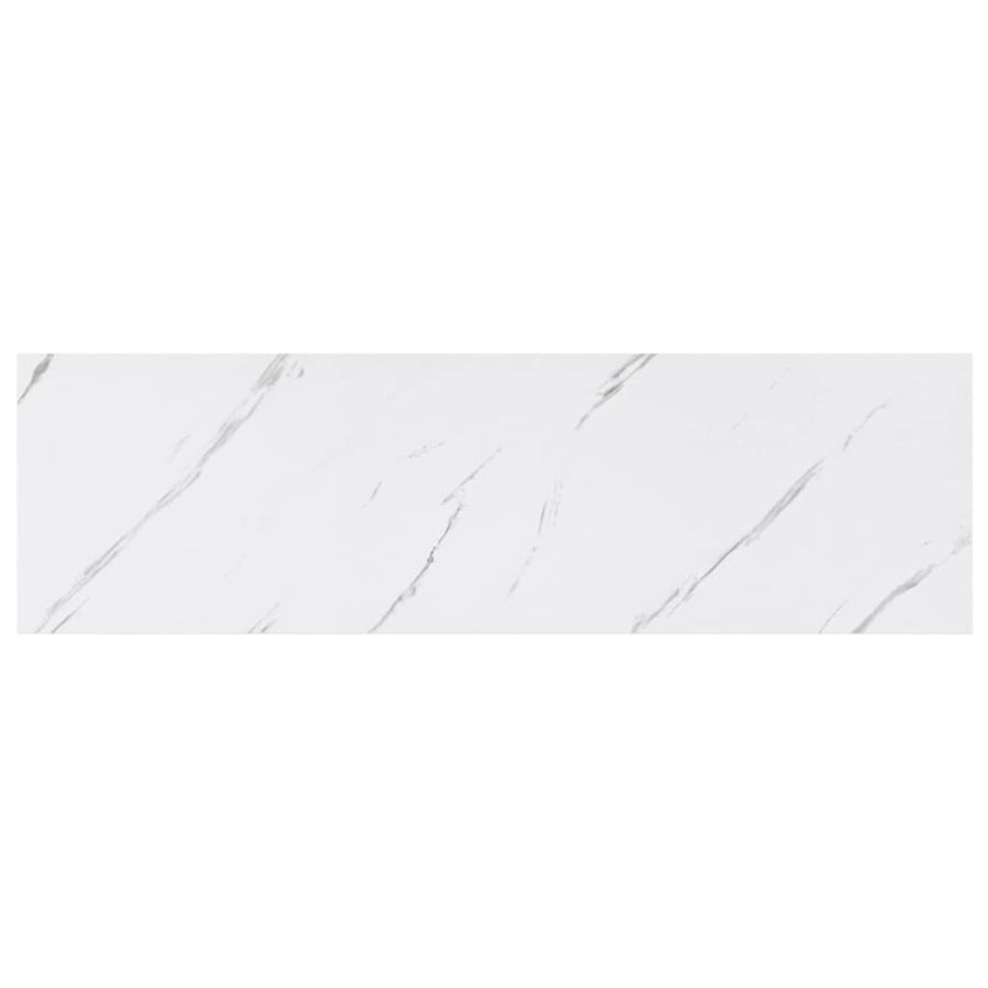 Wandplank 2 pcs Wit Marmer 80 x 23,5 x 4 cm Bewerkt hout