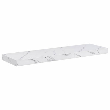 Wandplank 4 pcs Wit Marmer 80 x 23,5 x 4 cm Bewerkt hout