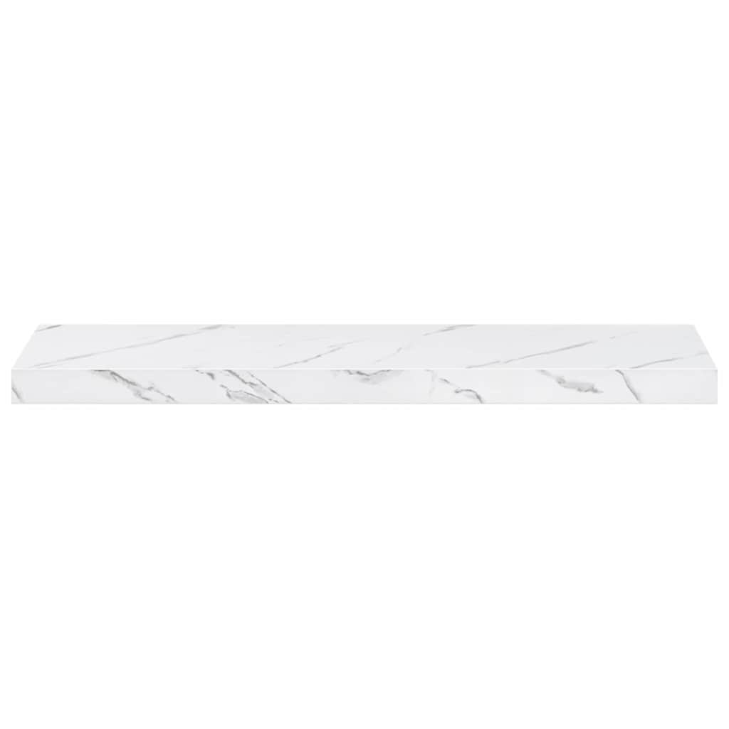 Wandplank 4 pcs Wit Marmer 80 x 23,5 x 4 cm Bewerkt hout