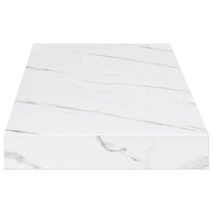 Wandplank 4 pcs Wit Marmer 80 x 23,5 x 4 cm Bewerkt hout