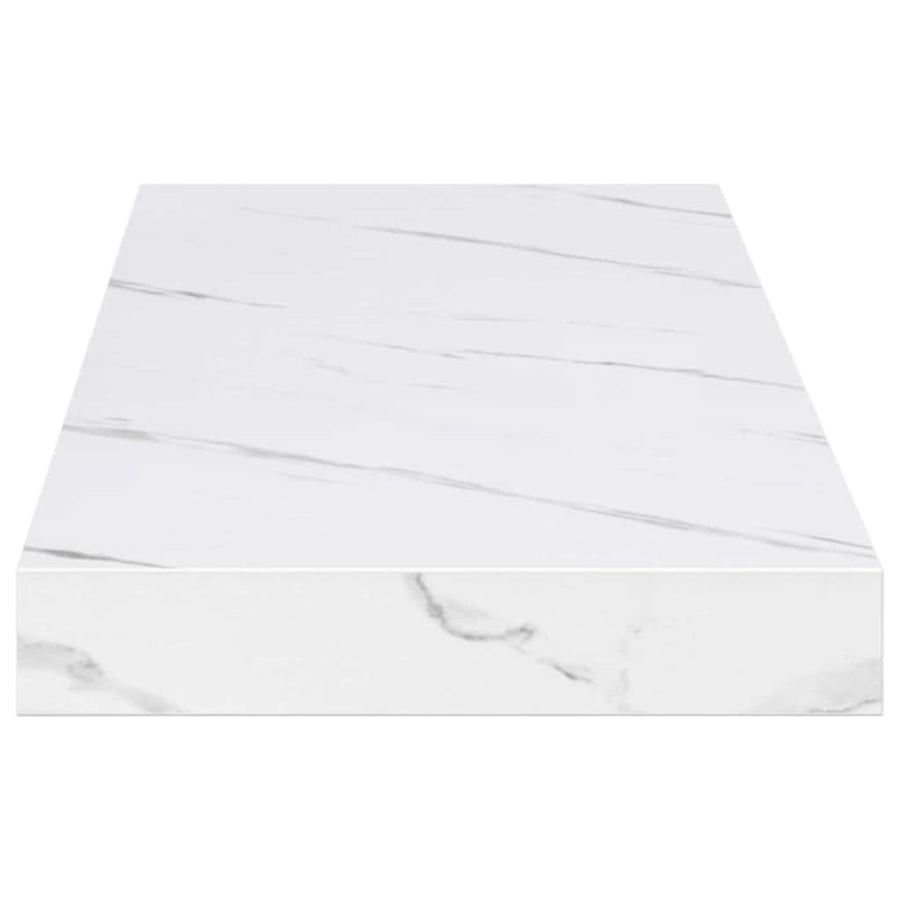 Wandplank 4 pcs Wit Marmer 80 x 23,5 x 4 cm Bewerkt hout