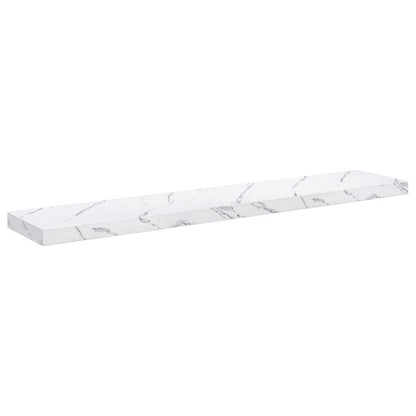 Wandplank 2 pcs Wit Marmer 120 x 23,5 x 4 cm Bewerkt hout