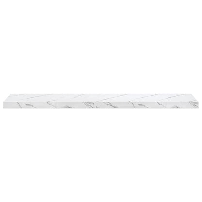 Wandplank 2 pcs Wit Marmer 120 x 23,5 x 4 cm Bewerkt hout