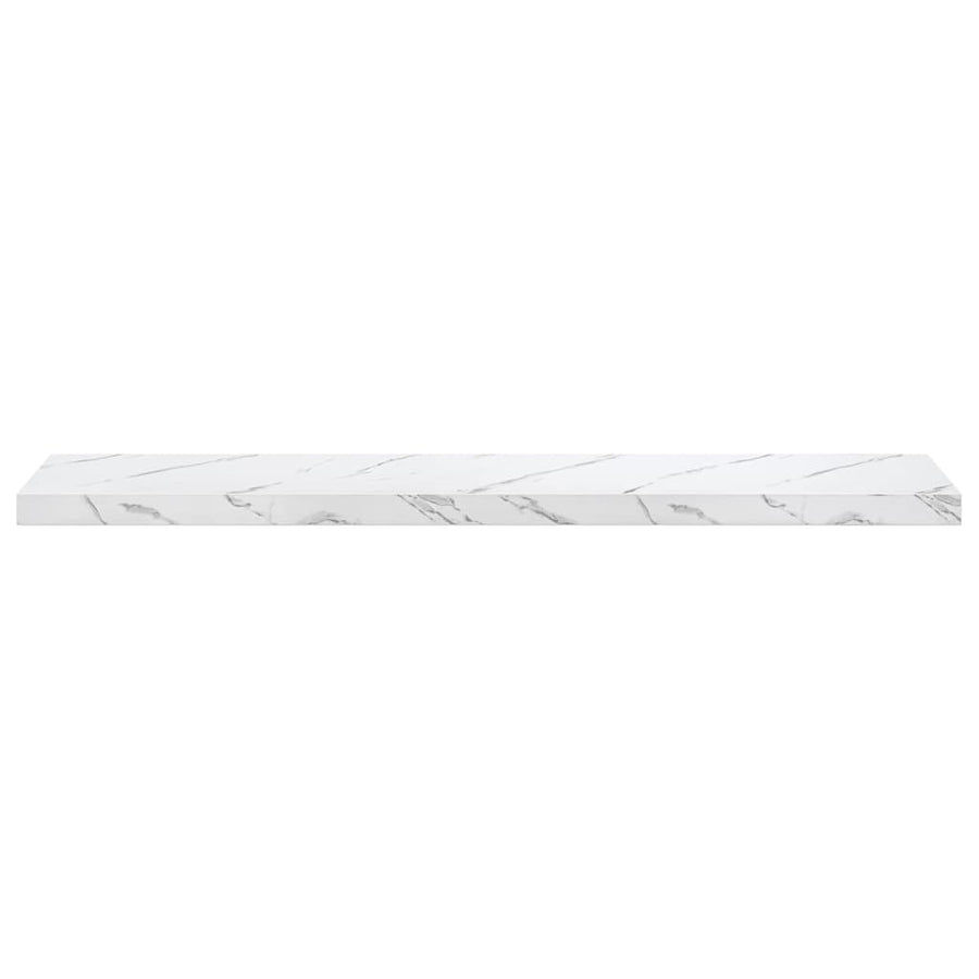 Wandplank 2 pcs Wit Marmer 120 x 23,5 x 4 cm Bewerkt hout