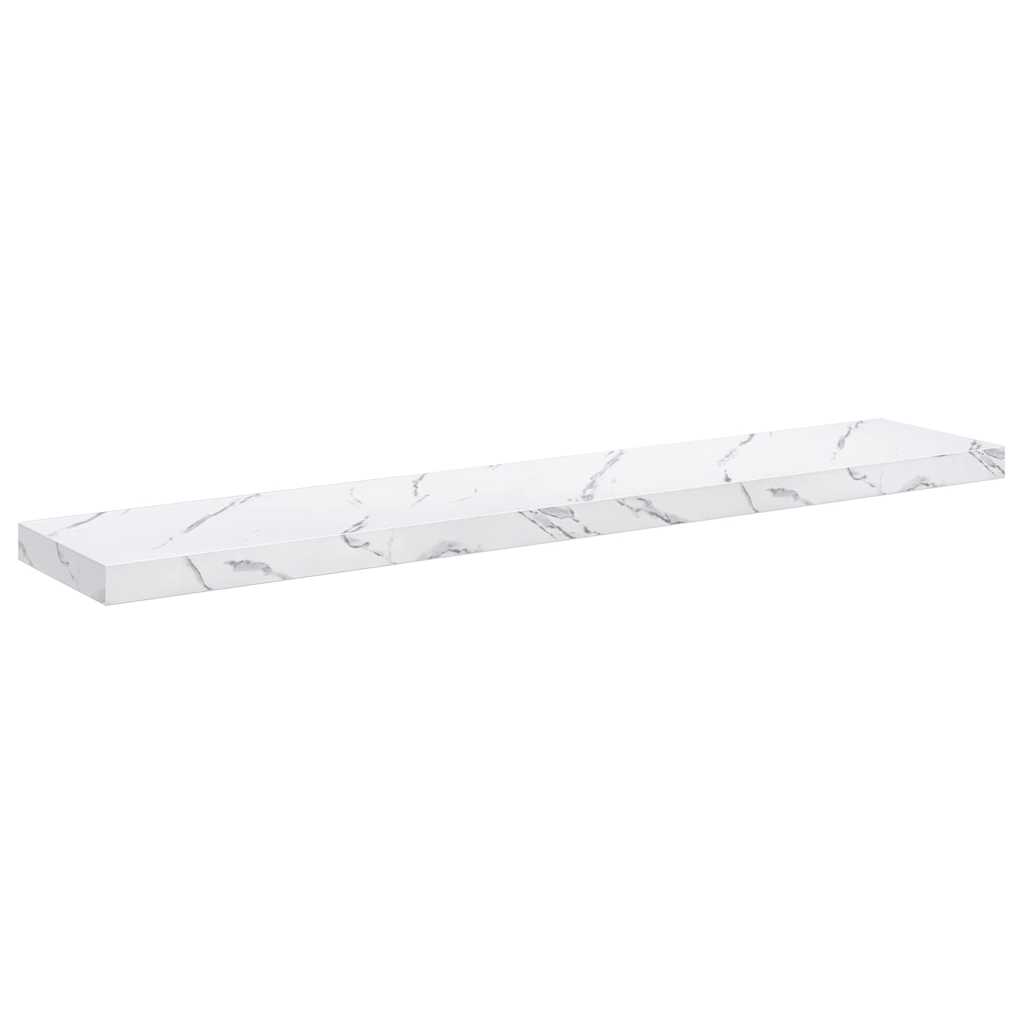 Wandplank 4 pcs Wit Marmer 120 x 23,5 x 4 cm Bewerkt hout