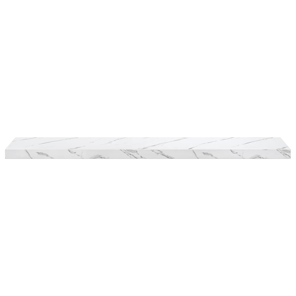 Wandplank 4 pcs Wit Marmer 120 x 23,5 x 4 cm Bewerkt hout