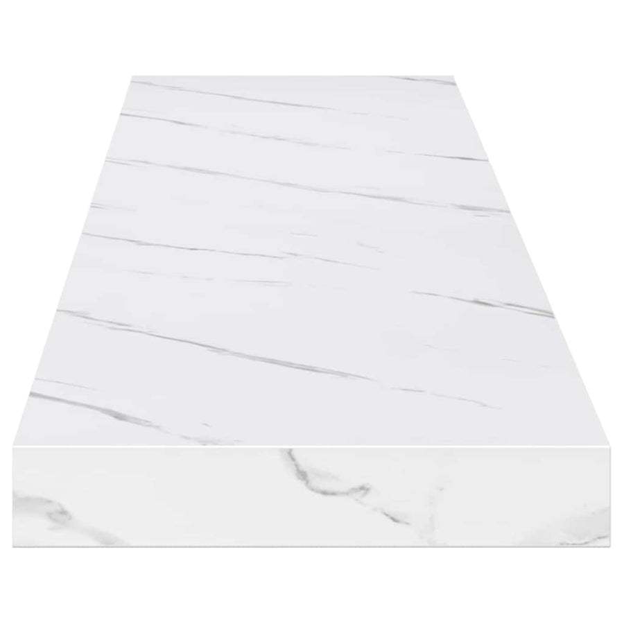 Wandplank 4 pcs Wit Marmer 120 x 23,5 x 4 cm Bewerkt hout