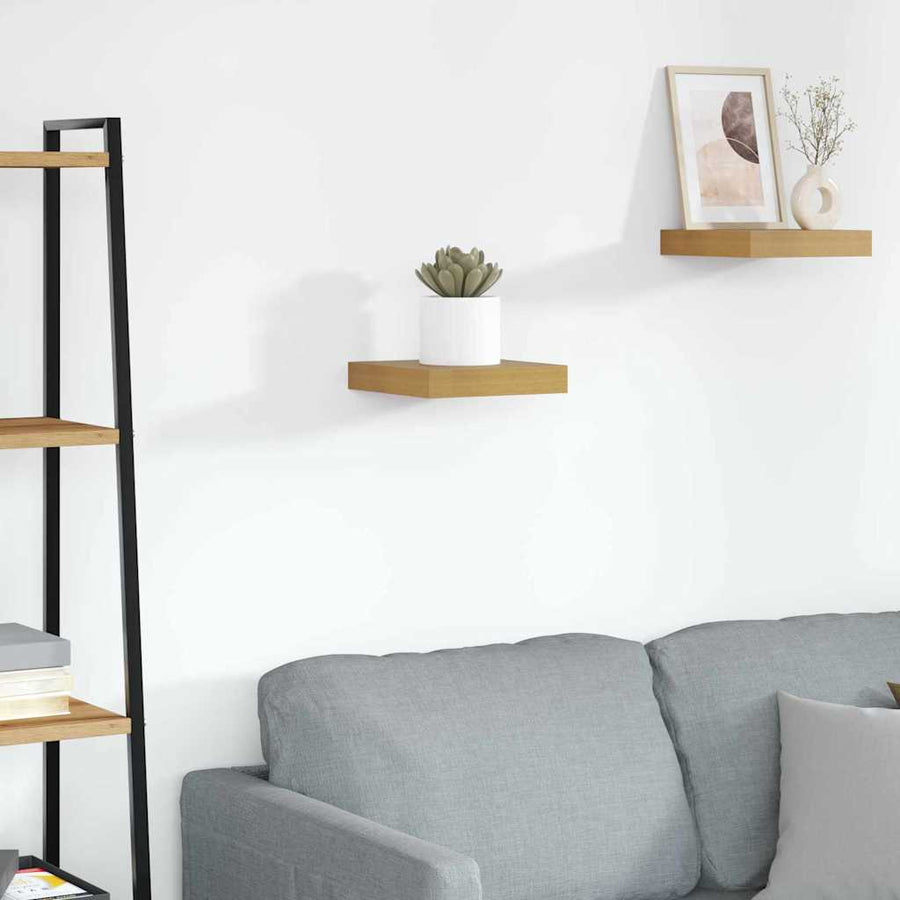 Wandplank Wandgemonteerd Beige 23 x 23,5 x 4 cm Bewerkt hout