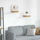Wall shelf with storage 2 pcs Beige 23 x 23.5 x 4 cm Engineered wood