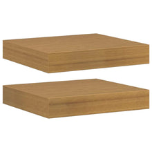 Wandplank met opslag 2 pcs Beige 23 x 23,5 x 4 cm Bewerkt hout