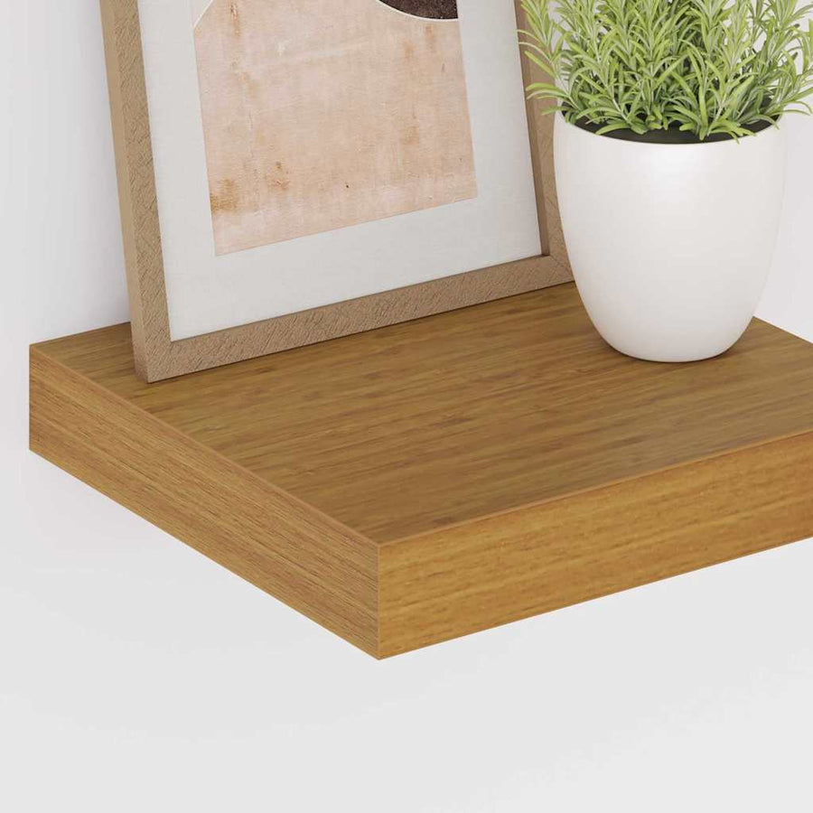 Wandplank met opslag 4 pcs Beige 23 x 23,5 x 4 cm Bewerkt hout