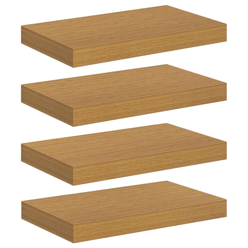 Wandplank met opslag 4 pcs Beige 40 x 23,5 x 4 cm Bewerkt hout