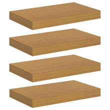 Wandplank met opslag 4 pcs Beige 40 x 23,5 x 4 cm Bewerkt hout