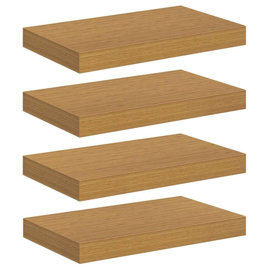 Wandplank met opslag 4 pcs Beige 40 x 23,5 x 4 cm Bewerkt hout