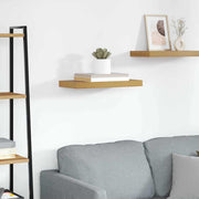 Wandplank 50x23x4 cm bewerkt hout beige