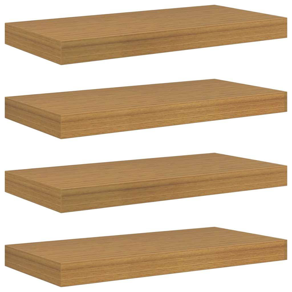 Wandplank met opslag 4 pcs Beige 50 x 23,5 x 4 cm Bewerkt hout