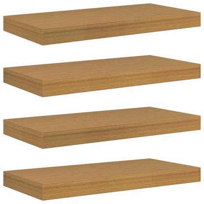Wandplank met opslag 4 pcs Beige 50 x 23,5 x 4 cm Bewerkt hout