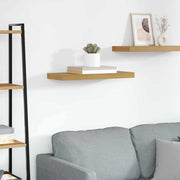Wandplank 50x23x4 cm bewerkt hout beige