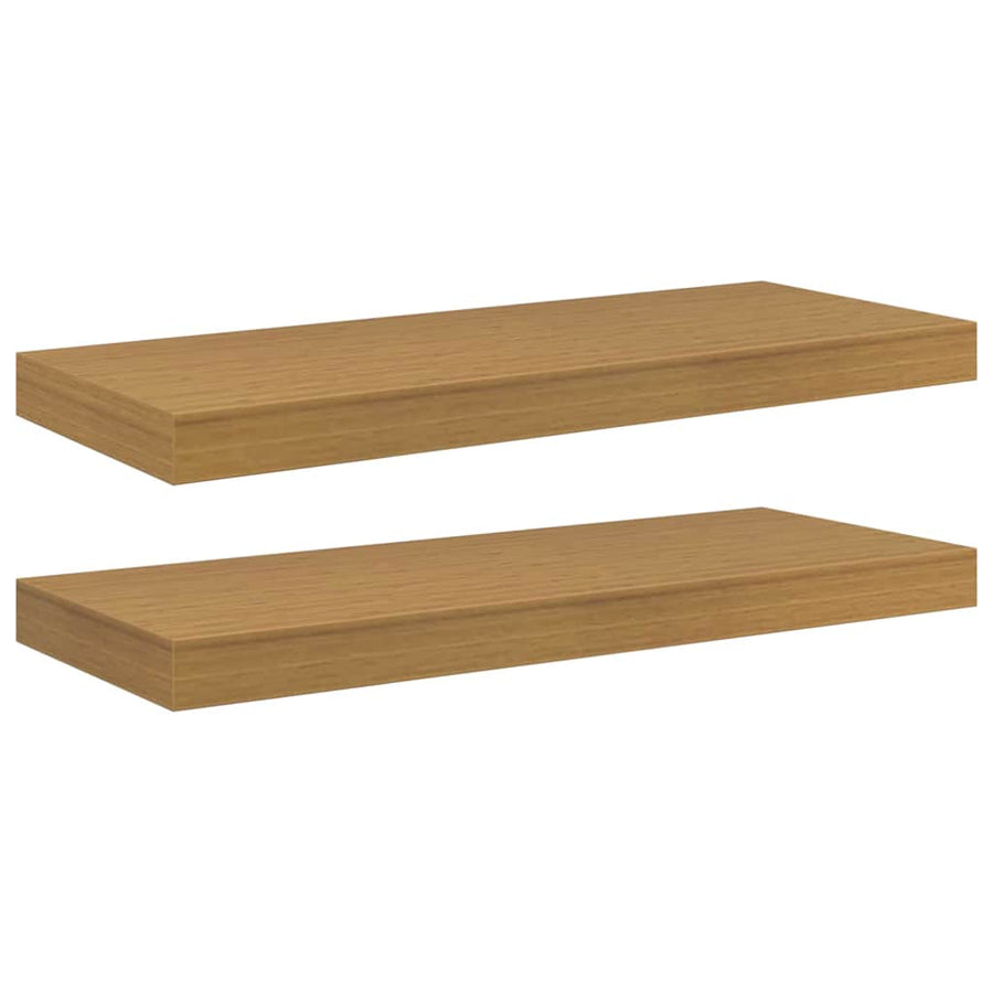 Wandplank met opslag 2 pcs Beige 60 x 23,5 x 4 cm Bewerkt hout