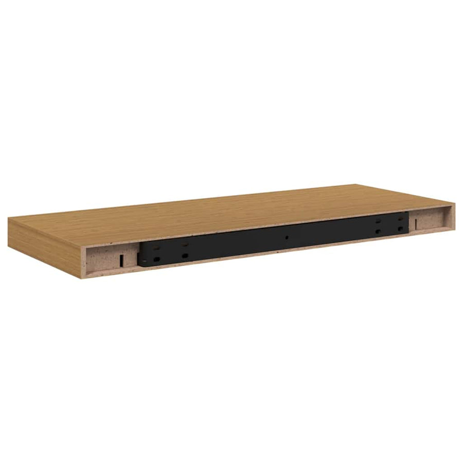 Wandplank met opslag 2 pcs Beige 60 x 23,5 x 4 cm Bewerkt hout