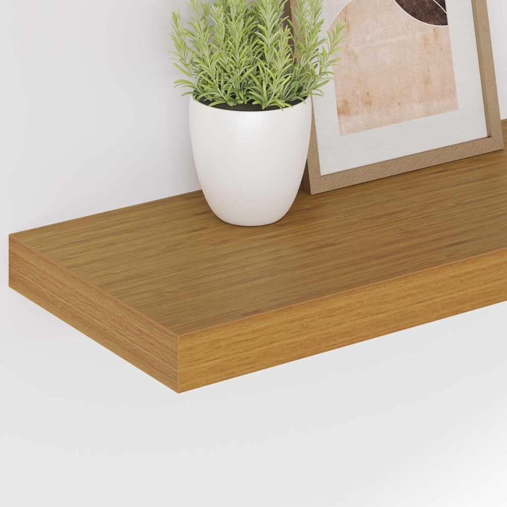 Wandplank met opslag 4 pcs Beige 50 x 23 x 4 cm Bewerkt hout