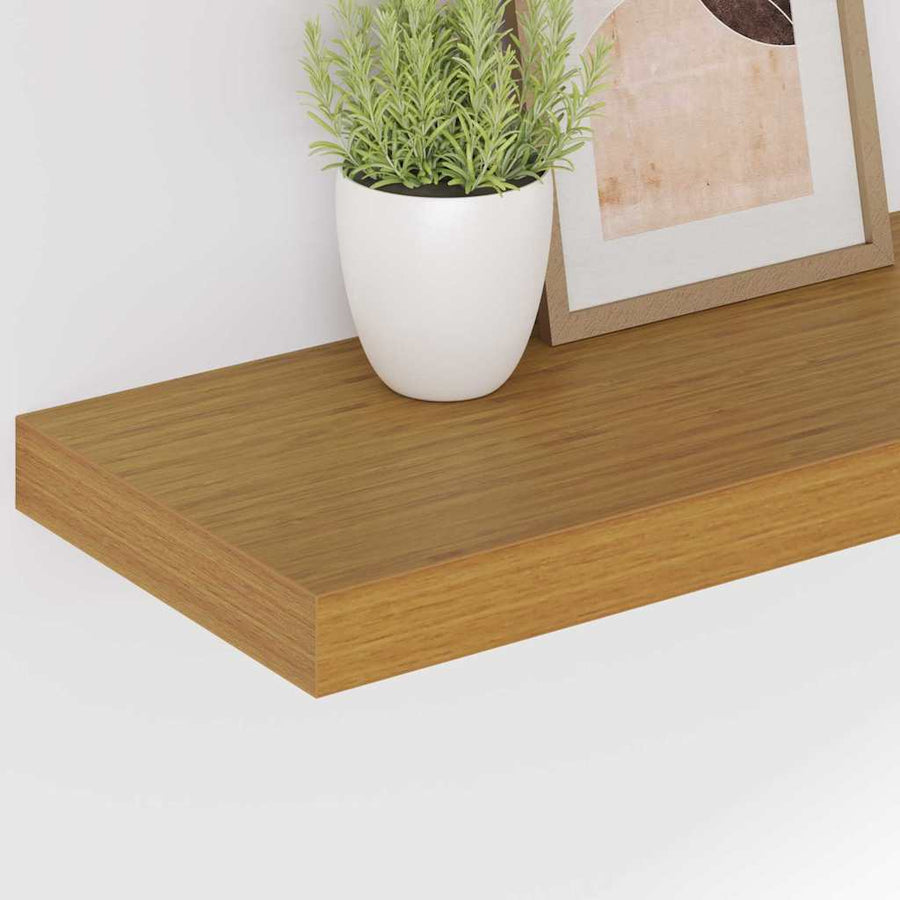 Wandplank met opslag 4 pcs Beige 50 x 23 x 4 cm Bewerkt hout