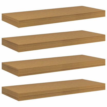 Wandplank met opslag 4 pcs Beige 50 x 23 x 4 cm Bewerkt hout