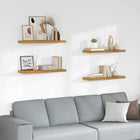 Wall shelf with storage 4 pcs Beige 80 x 23.5 x 4 cm Engineered wood