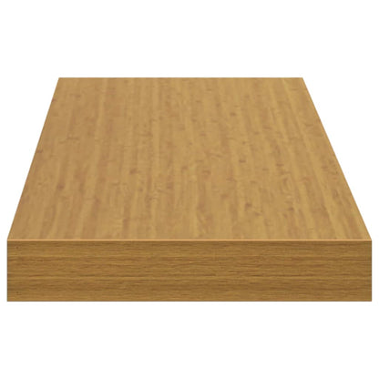 Wandplank met opslag 2 pcs Beige 90 x 23,5 x 4 cm Bewerkt hout