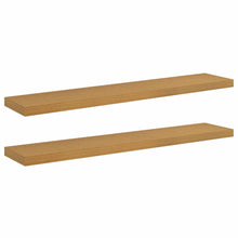 Wandplank met opslag 2 pcs Beige 120 x 23,5 x 4 cm Bewerkt hout