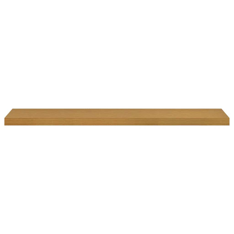 Wandplank met opslag 2 pcs Beige 120 x 23,5 x 4 cm Bewerkt hout