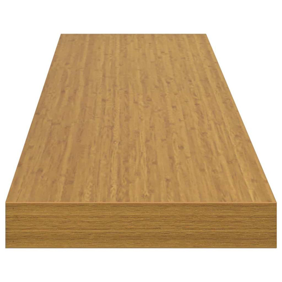 Wandplank met opslag 2 pcs Beige 120 x 23,5 x 4 cm Bewerkt hout
