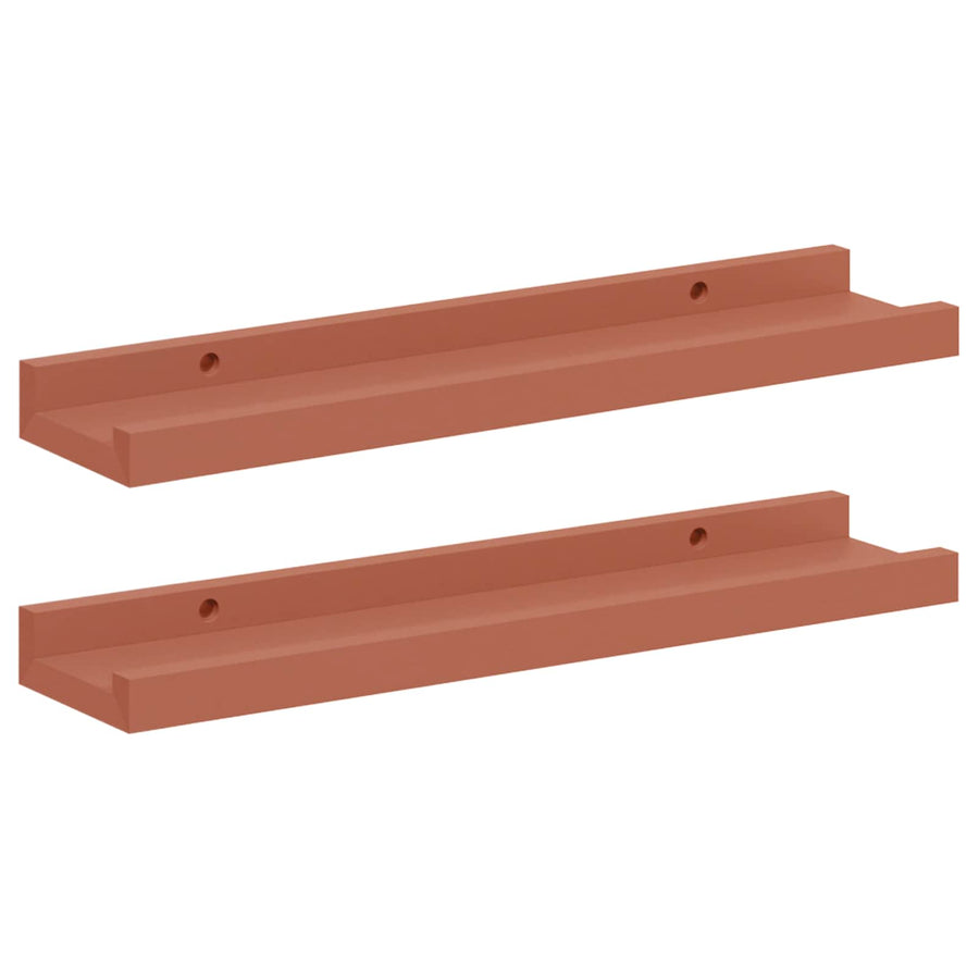 Wandplank met plank 2 pcs Rood 40 x 9 x 3 cm Bewerkt hout