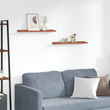 Wandplank met plank 2 pcs Rood 60 x 9 x 3 cm Bewerkt hout
