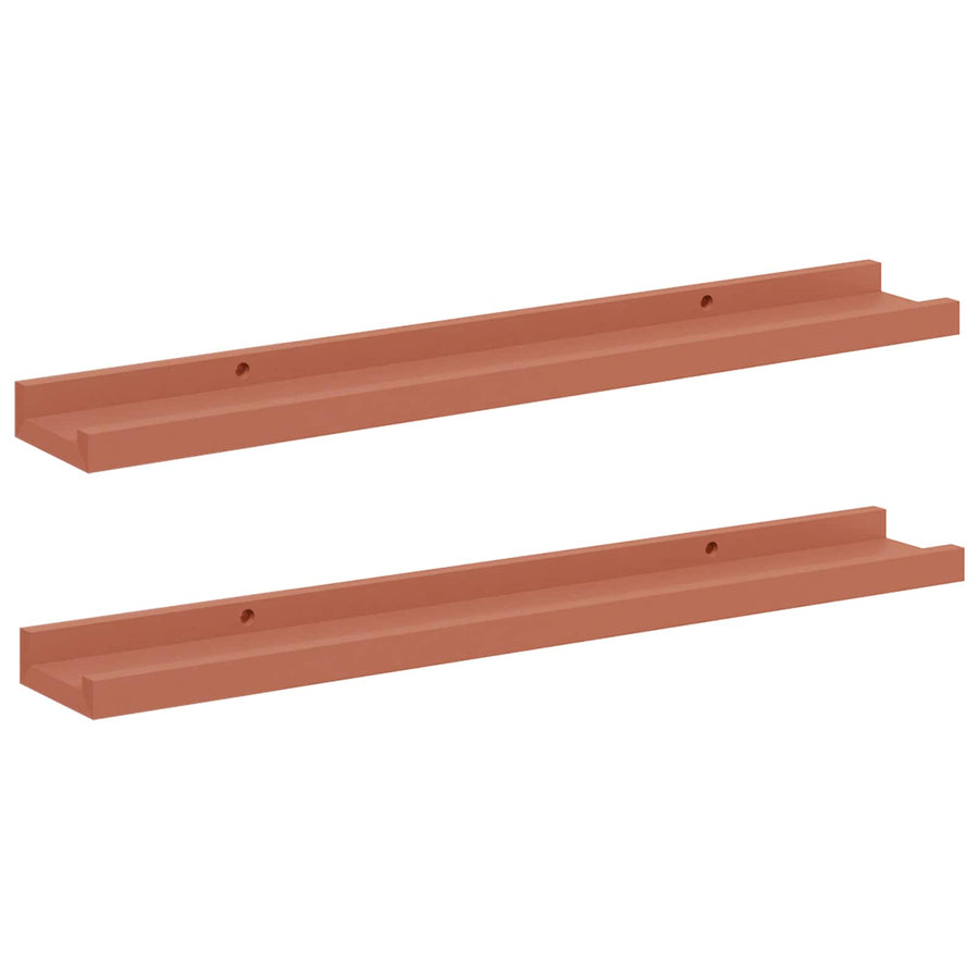 Wandplank met plank 2 pcs Rood 60 x 9 x 3 cm Bewerkt hout