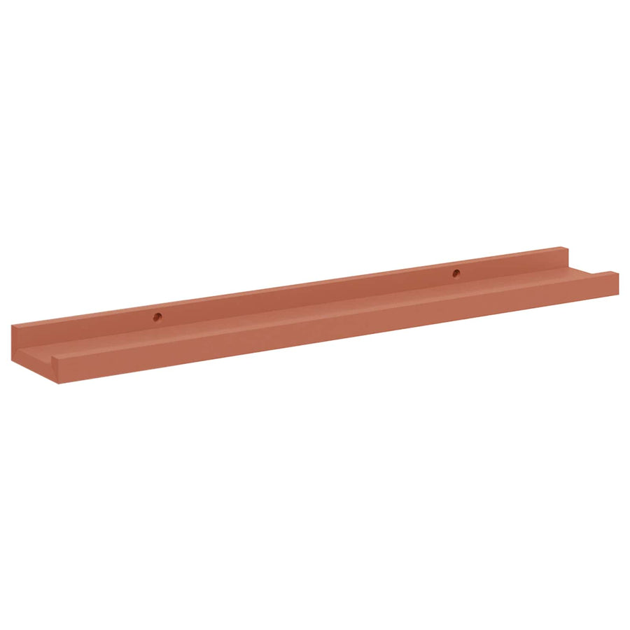 Wandplank met plank 2 pcs Rood 60 x 9 x 3 cm Bewerkt hout