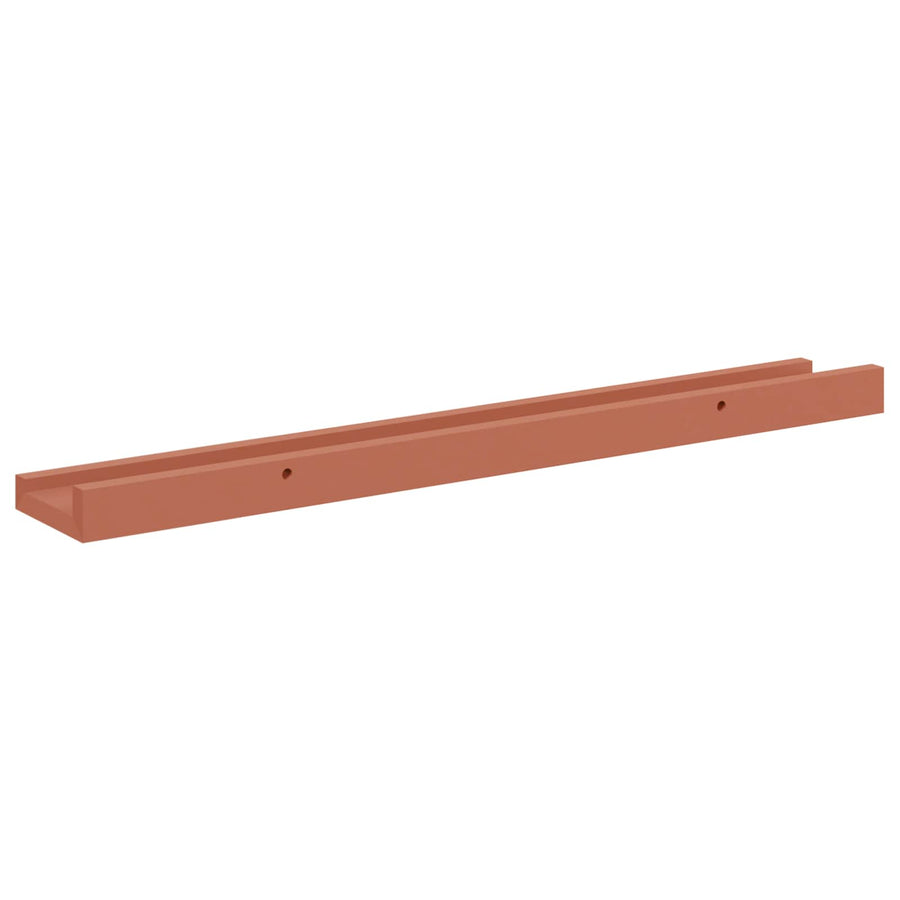 Wandplank met plank 2 pcs Rood 60 x 9 x 3 cm Bewerkt hout