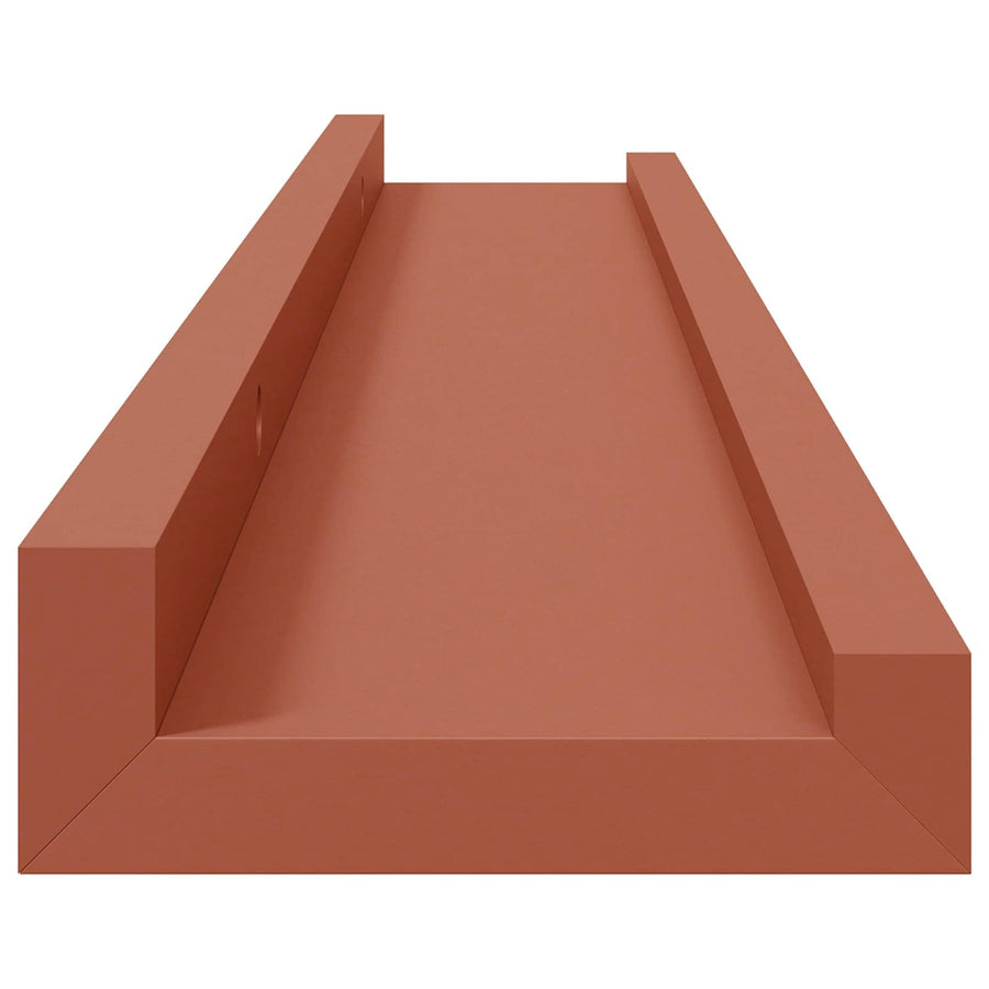 Wandplank met plank 2 pcs Rood 60 x 9 x 3 cm Bewerkt hout