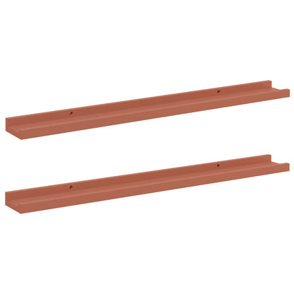 Wandplank met plank 2 pcs Rood 80 x 9 x 3 cm Bewerkt hout