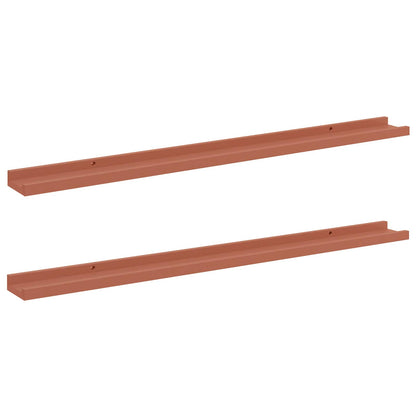 Wandplank met plank 2 pcs Rood 100 x 9 x 3 cm Bewerkt hout