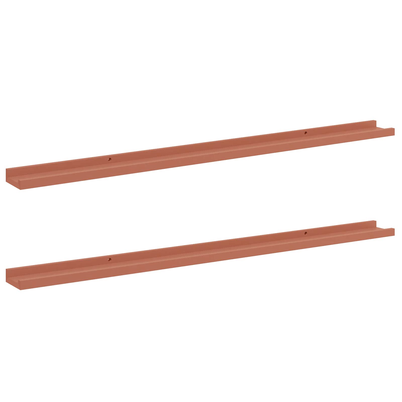 Wandplank met plank 2 pcs Rood 115 x 9 x 3 cm Bewerkt hout